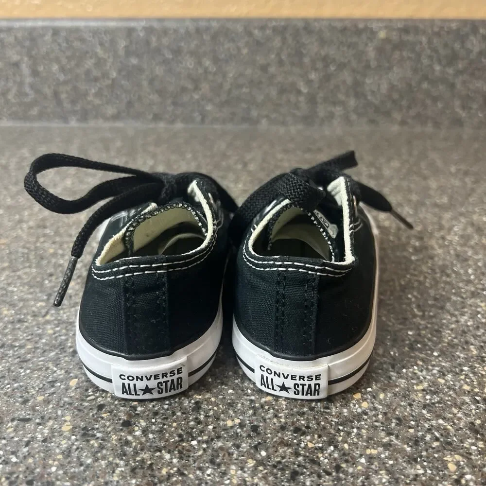 Converse All Star Kid Infant Baby Sz 6 Black Canvas Sneaker Lace Up Low Top Shoe